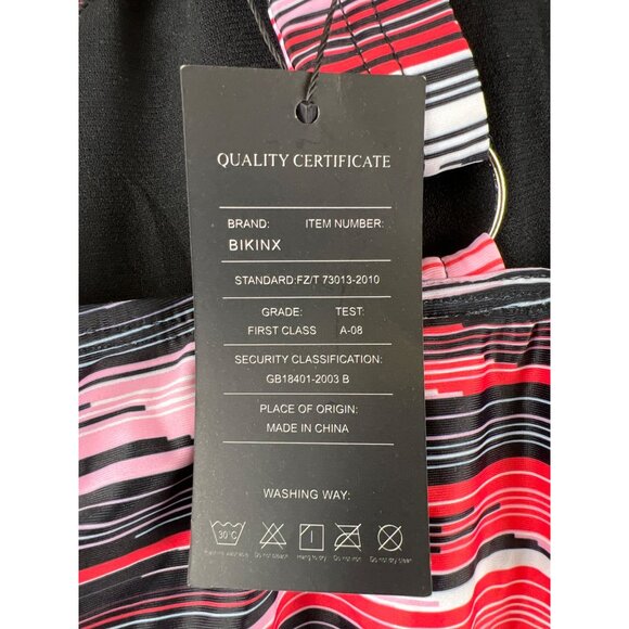 Bikinix Women's Swimsuit Two Piece Tank Red Black Bikini Bottom Size XL NEW NWT - Picture 6 of 11